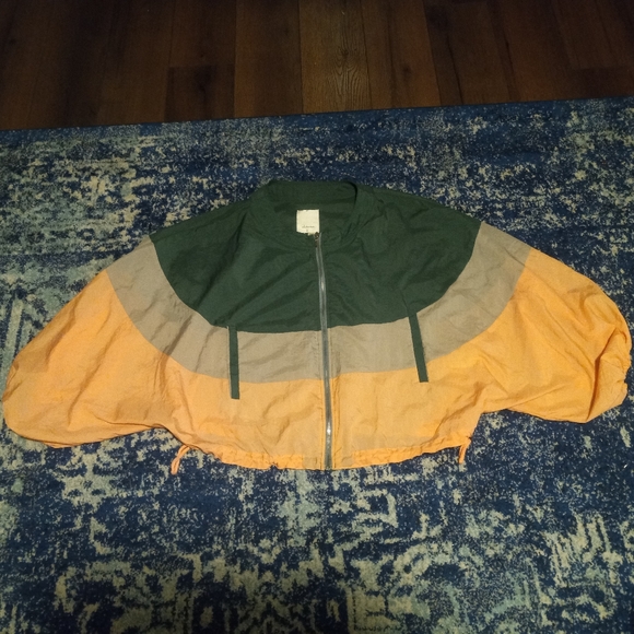 Anthropologie Elevenses Colorblock Full Zip Windbreaker Jacket SZ XS/S - Picture 2 of 3